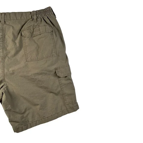 WRANGLER Shorts Men's Flat Front Slash Pocket 100% Cotton Cargos Brown 42rsr6 - Picture 13 of 14